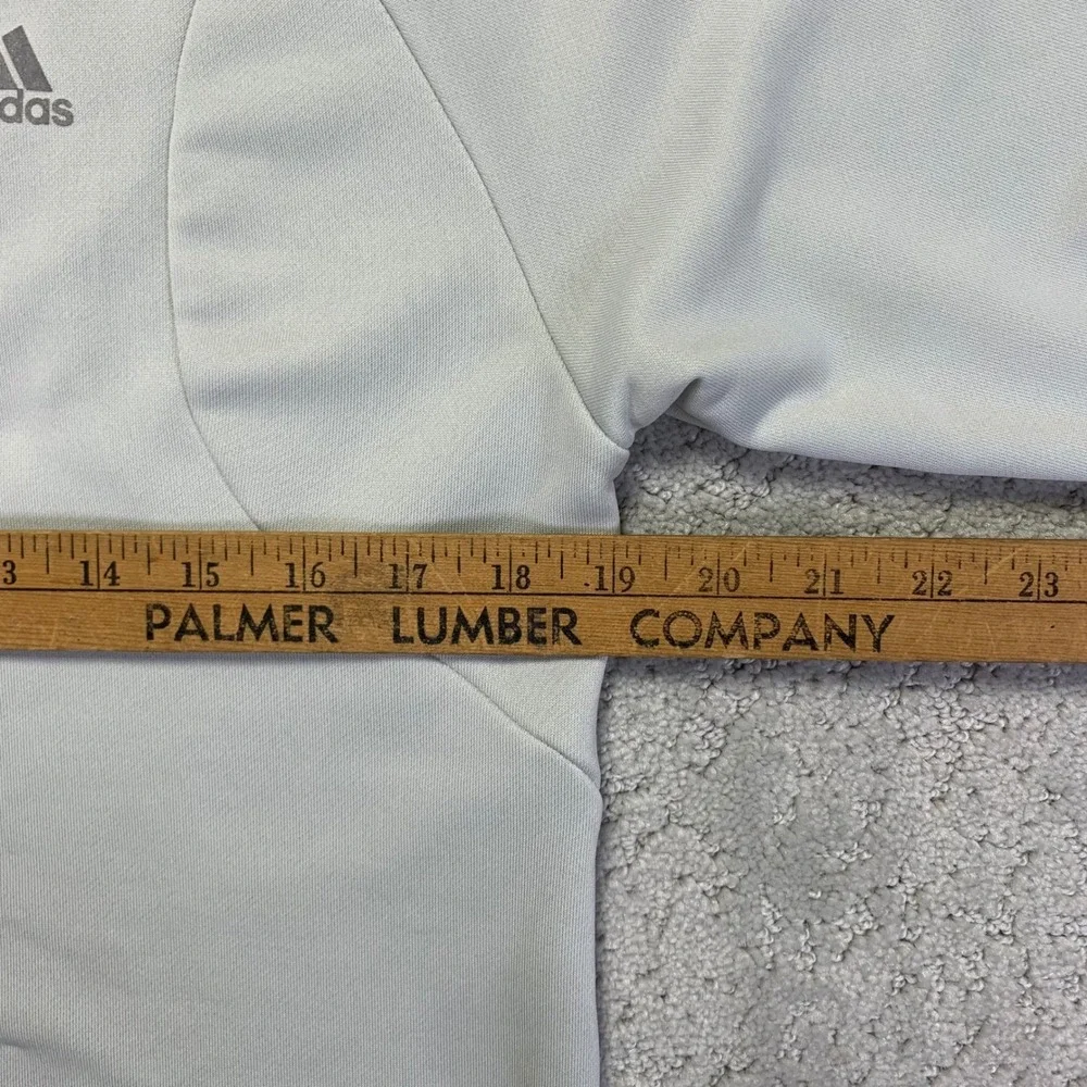 Adidas Pullover Mens Small White 3‎ Stripe Quarter Zip Long Sleeve Athletic Golf